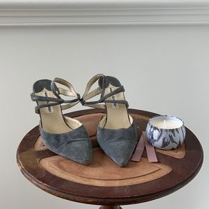 Grey Manila Blahnik heels